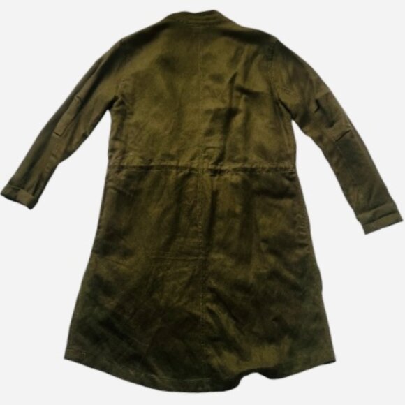 Aritzia Babaton Army Green Oversized Linen-Blend Coat – Women’s XXS (Fits to M) - Picture 2 of 5